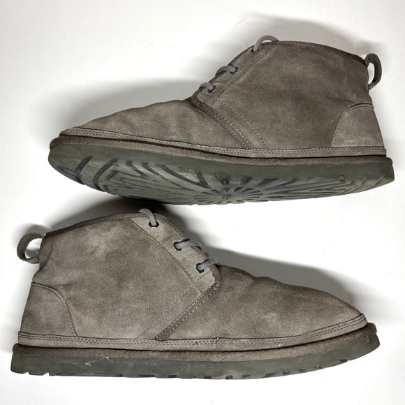 UGG‎ Neumel Chukka Boots Mens 13 Grey Suede Lace Up Sheepskin 3236 main image 5